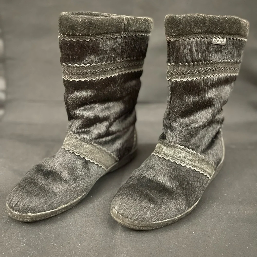 Vintage TECNICA Women’s Cortina Skandia Goat Fur Winter Boots Size 38 US 7.5